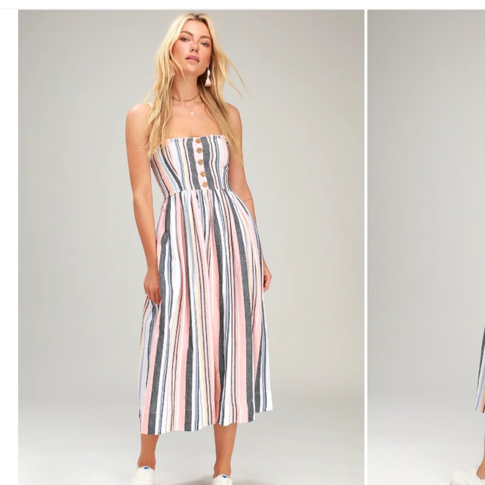 Lilah Free People Midi Dress Size M, Cotton